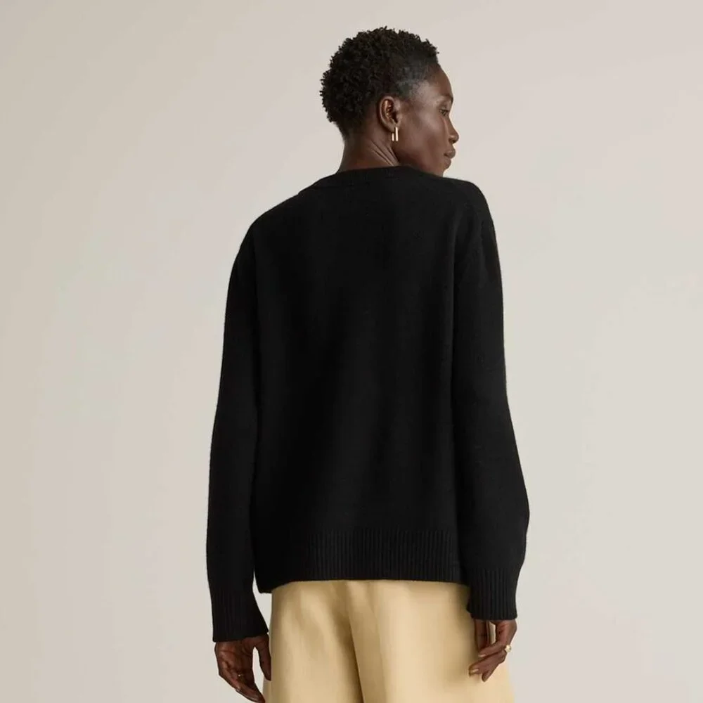 Quince Mongolian Cashmere Oversized Crewneck Sweater, Black, size XL - NWT! - Picture 9 of 13